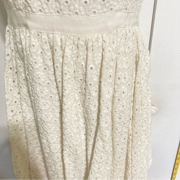FOREVER 21 White Eyelet Floral Flowers Silhouette Mini Dress Medium - Picture 12 of 16